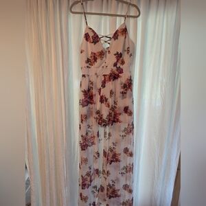 Floral romper with train